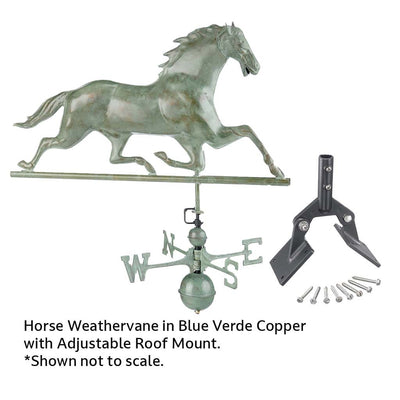 Good Directions Horse Weathervane in Blue Verde Copper