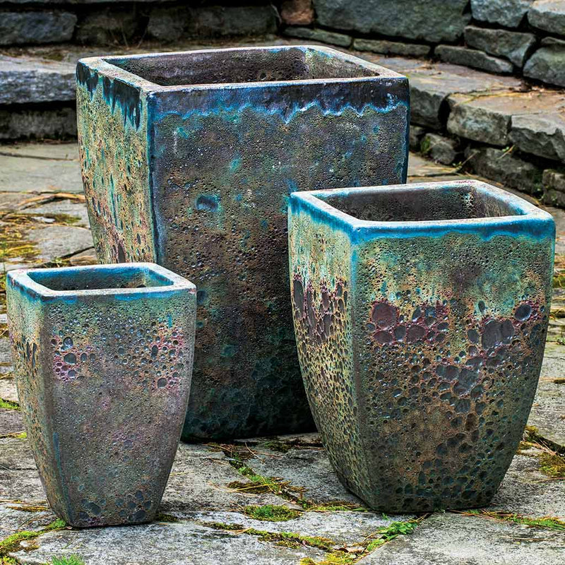 Campania International Banteay Planter in Angkor Green Mist set of 3