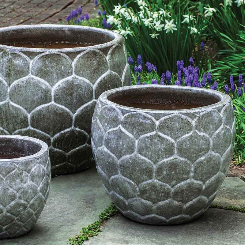 Campania International Pina Planter in Snow Monkey set of 3