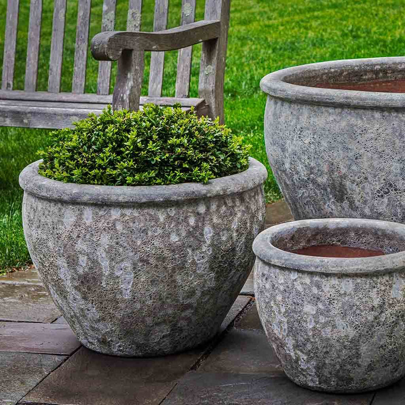 Campania International Corfu Planter in Angkor Grey set of 3