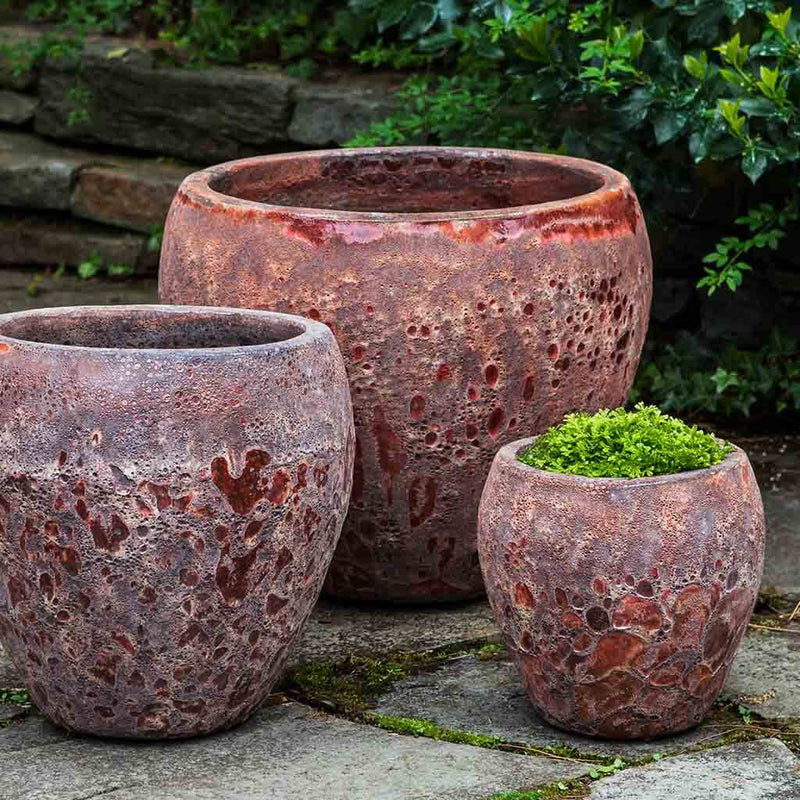 Campania International Symi Planter in Angkor Red set of 3