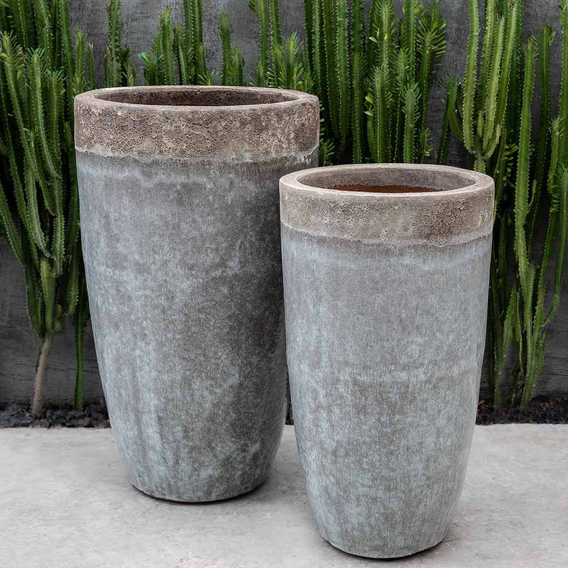 Campania International Orion Planter in Beachcomber Grey Mist set of 2