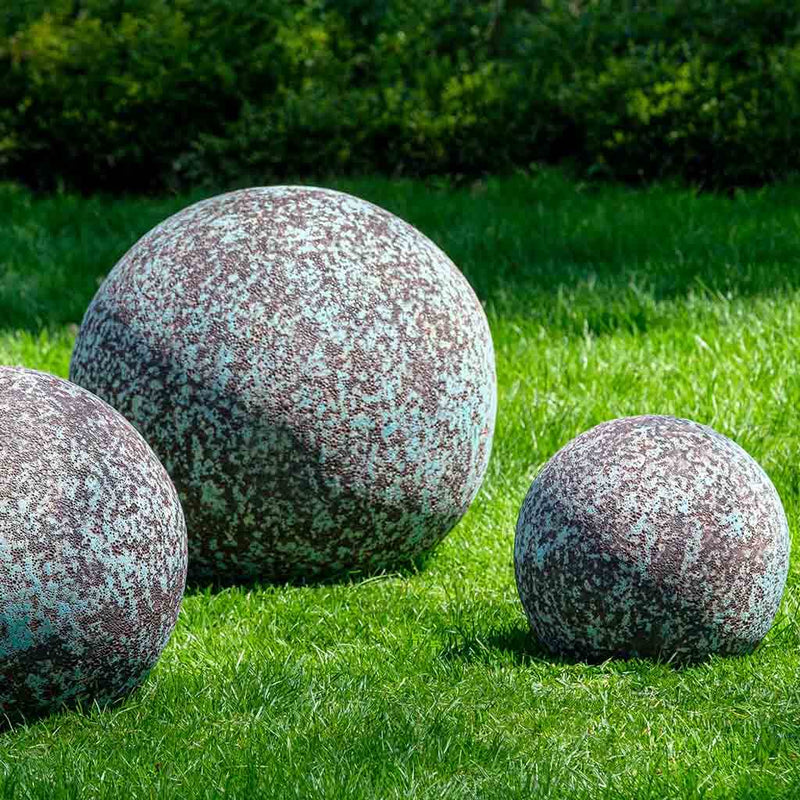 Campania International Angkor Spheres in Verdigris set of 3