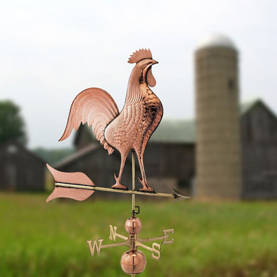 Good Directions Barn Rooster Estate Weathervane in Pure Copper