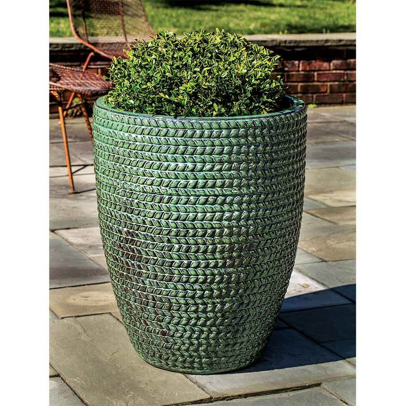 Campania International Sisal Weave Tall Planter in Seafoam Green set of 3