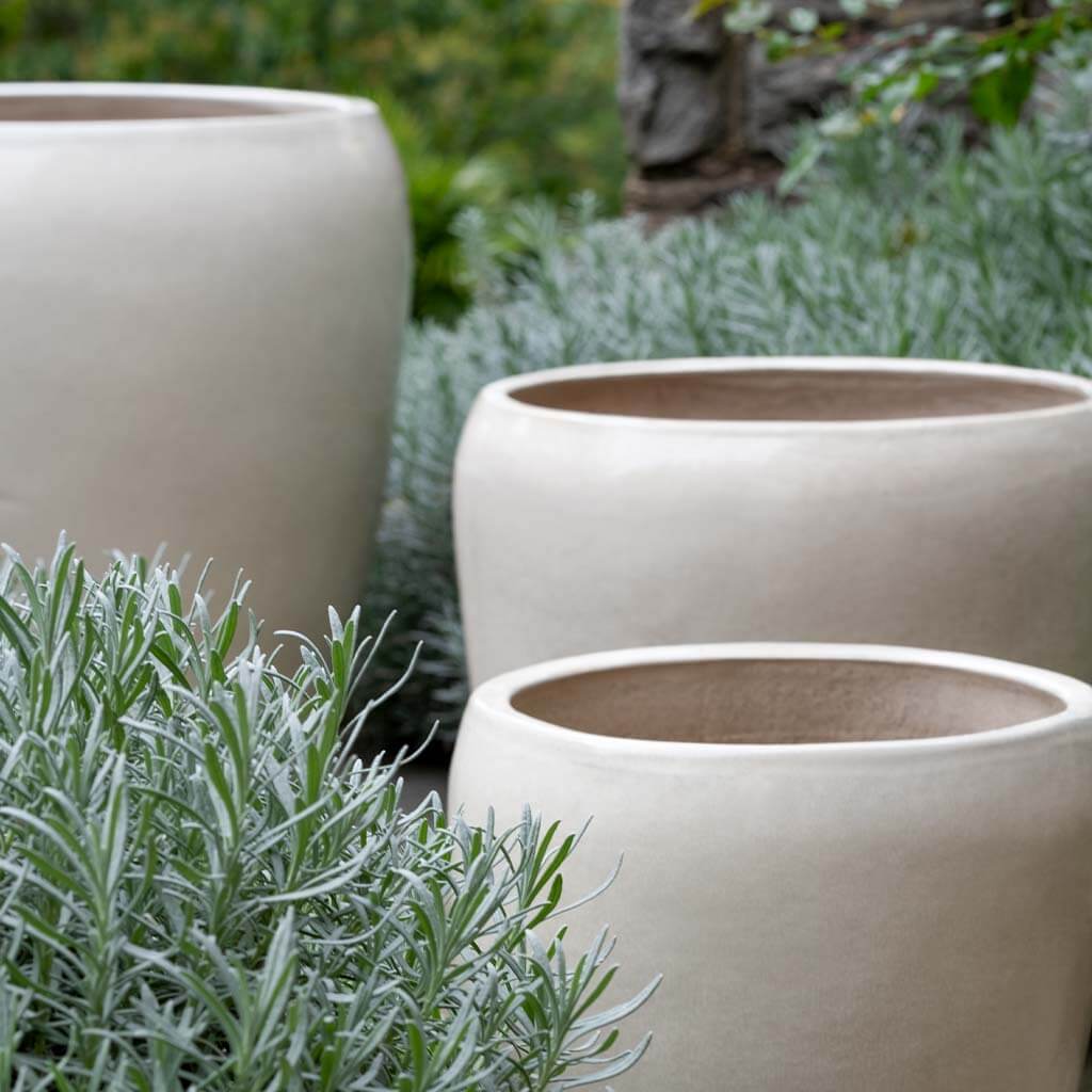 modern plant pots outdoor Ellesmere Planter Set of 3 Campania International Cream