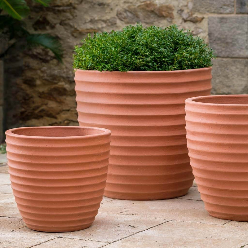 Campania International Linea Planter in Terra Rosa set of 3