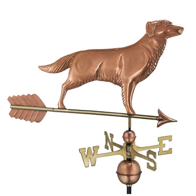 Good Directions Golden Retriever Weathervane with Arrow in Pure Copper