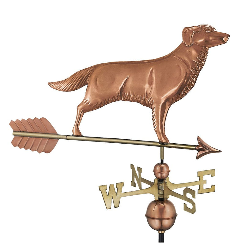 Good Directions Golden Retriever Weathervane with Arrow in Pure Copper