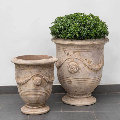 Campania International Anduze Urn in Antico Terra Cotta set of 2