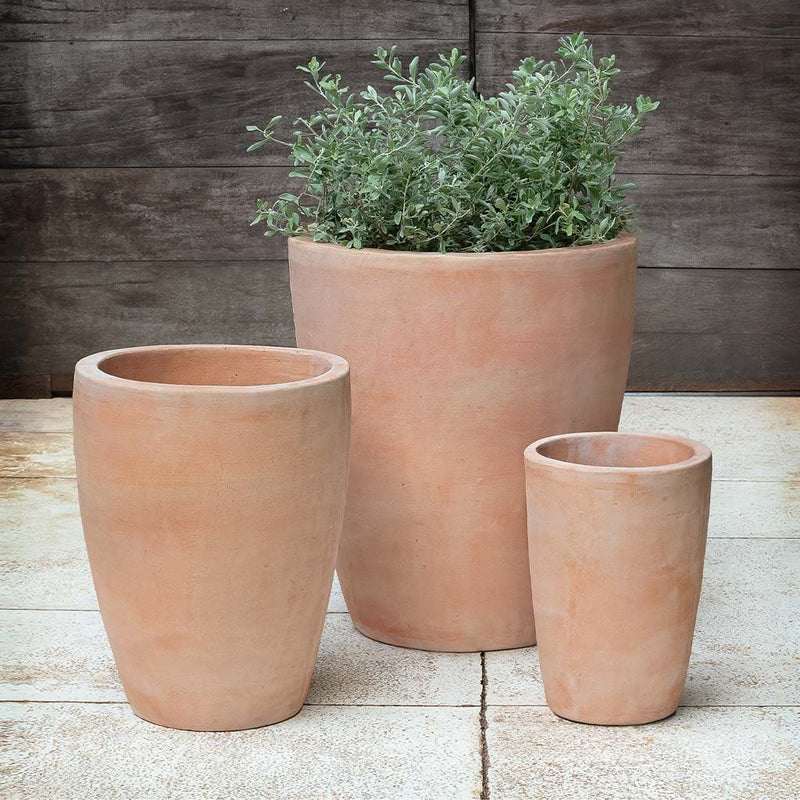 Campania International Colburn Planter in Terra Cotta set of 3