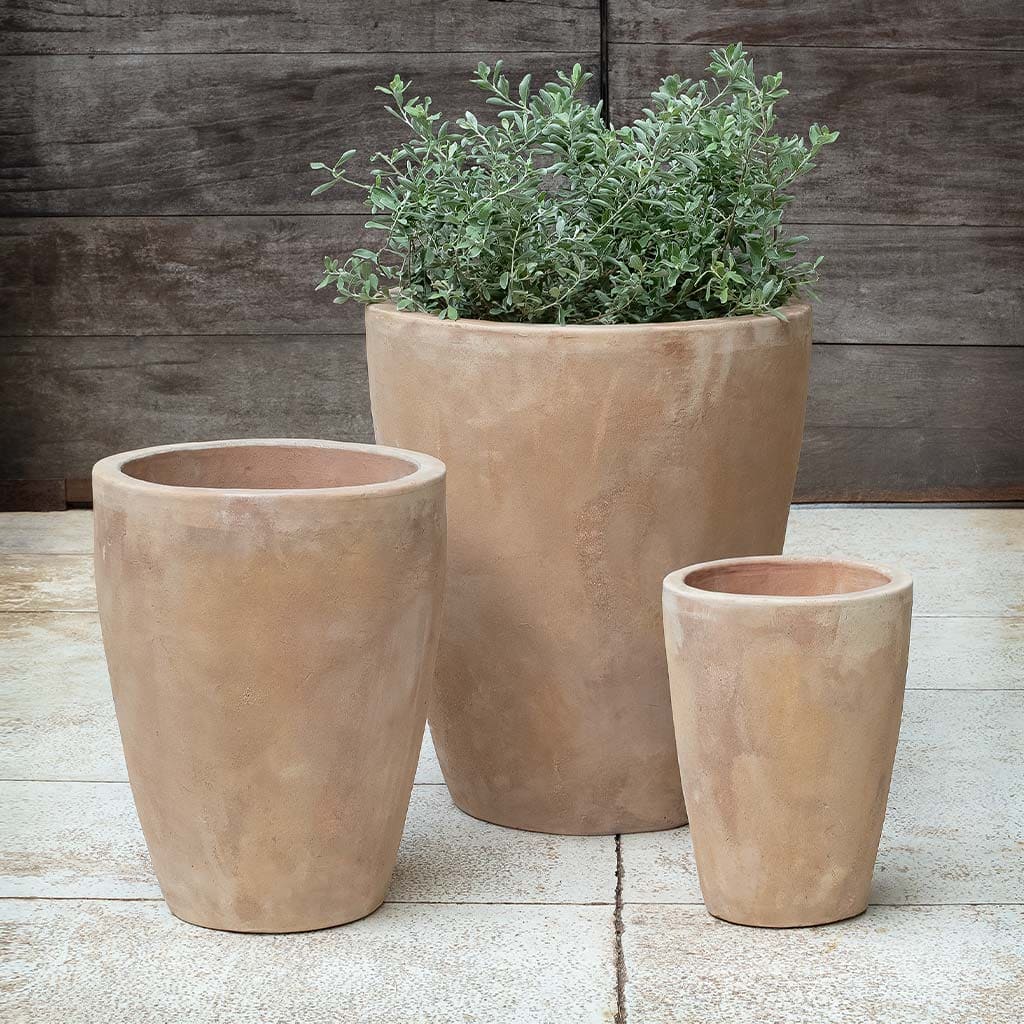 Campania International Colburn Planter in Antico Terra Cotta set of 3 ...