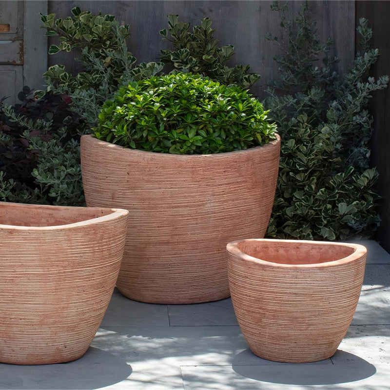 Campania International Belize Planter in Terra Cotta set of 3