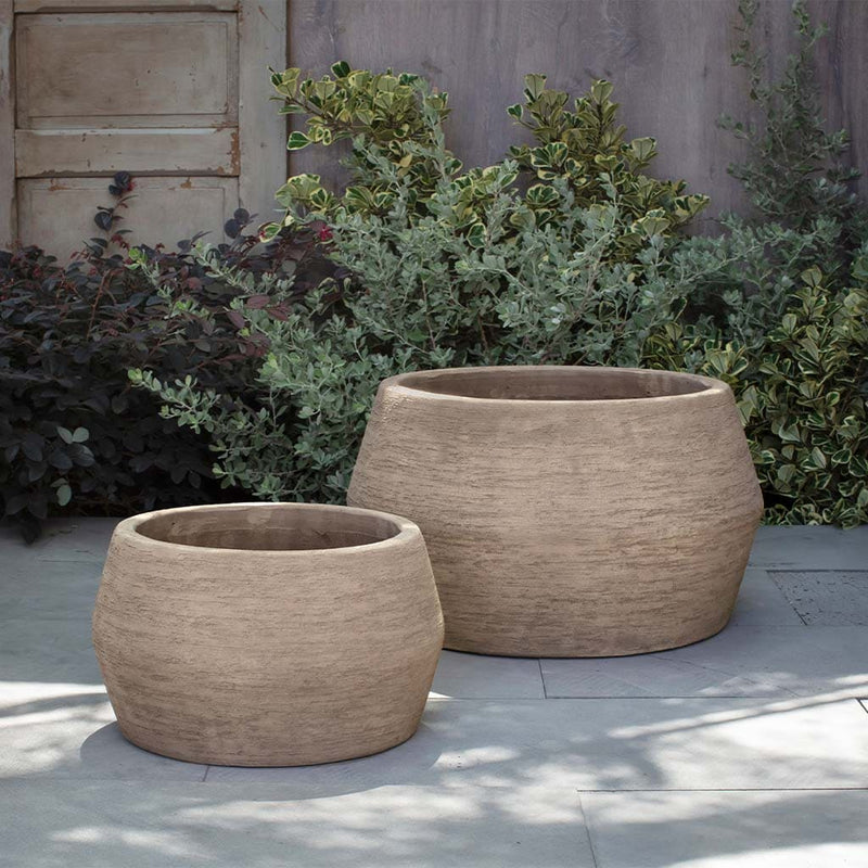 Campania International Sequoia Planter in Brown Terra Cotta set of 2