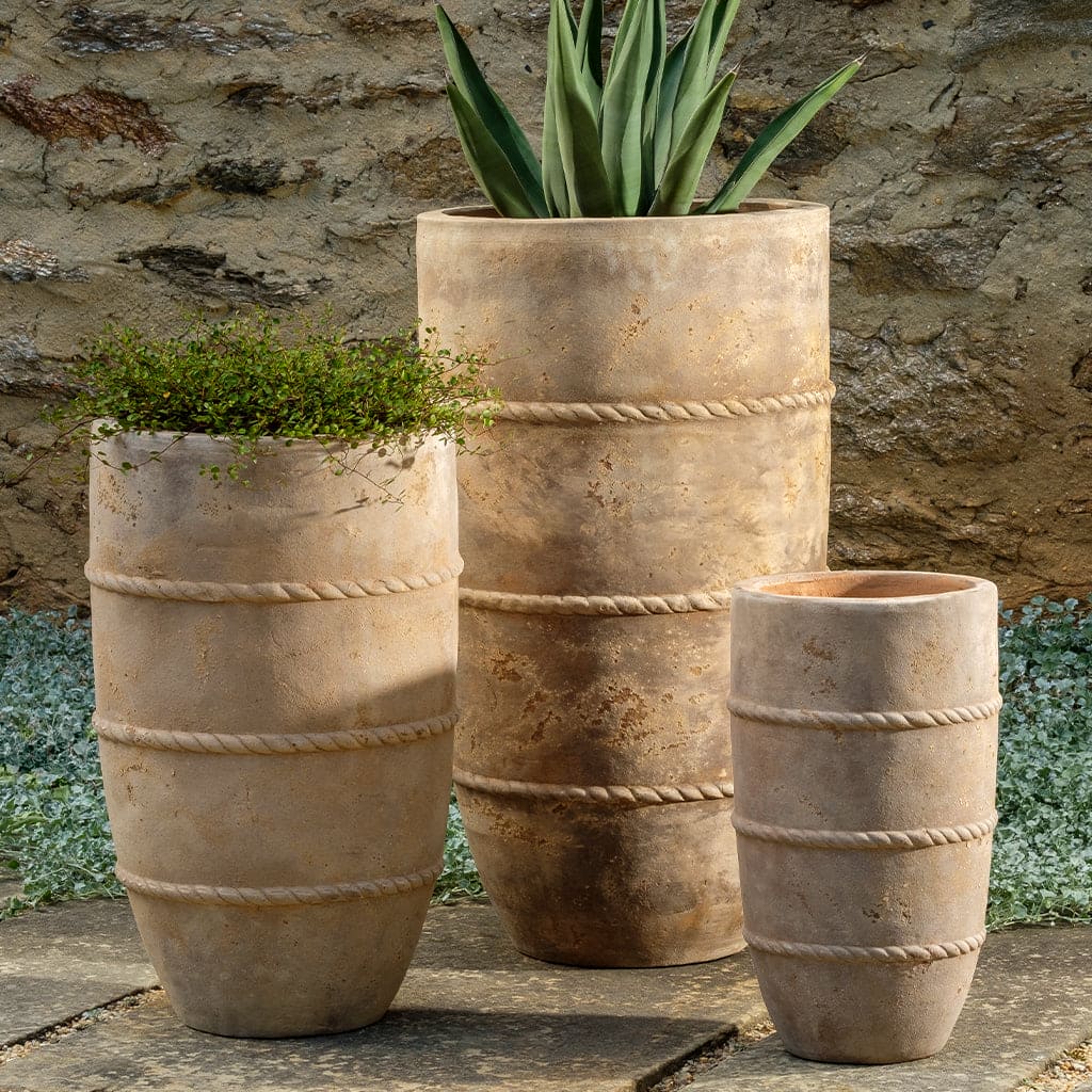 extra large outdoor pots for plants Campania Santorini Planter, Tall, Set of 3 - 6512-2403