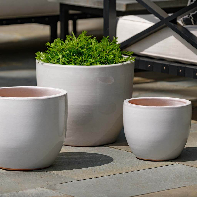 Campania International Cora Planter in Antique White set of 3