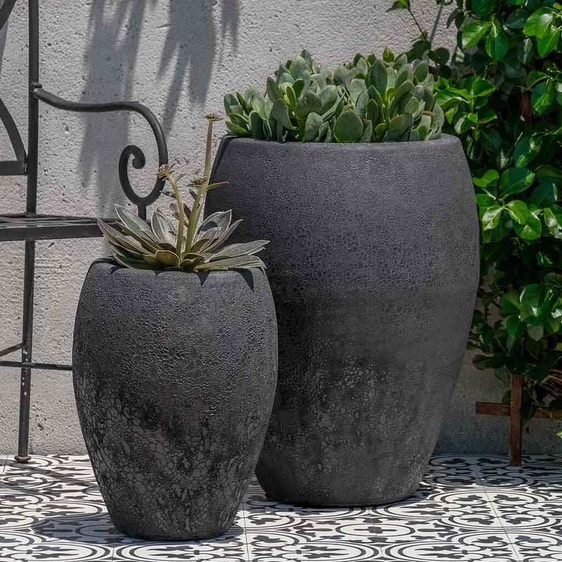 Campania International Jardim Planter in Volcanic Coral set of 2