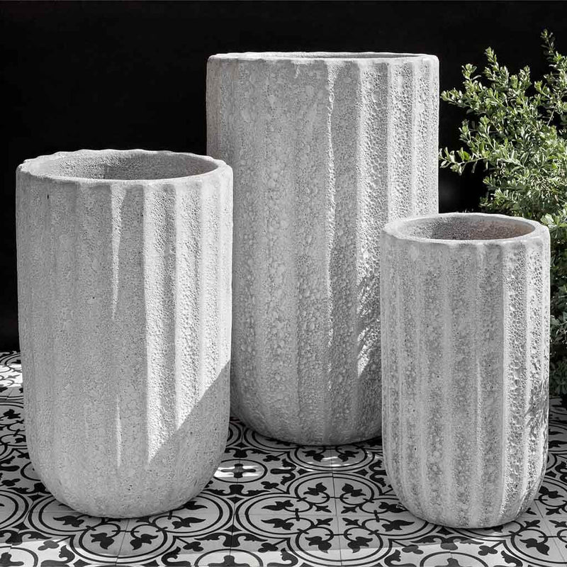 Campania International Maris Tall Planter in White Coral set of 3
