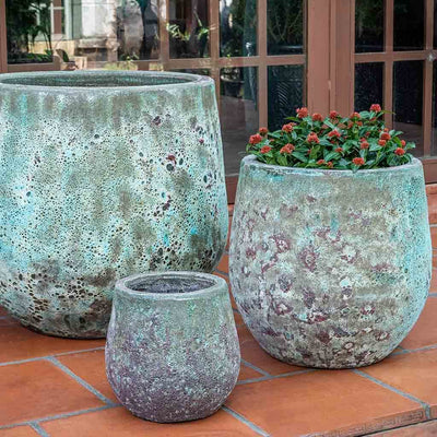 Campania International Baleares Planter in Verdigris set of 3