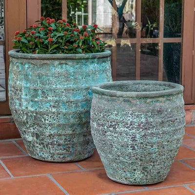 Campania International Knossos Planter in Verdigris set of 2