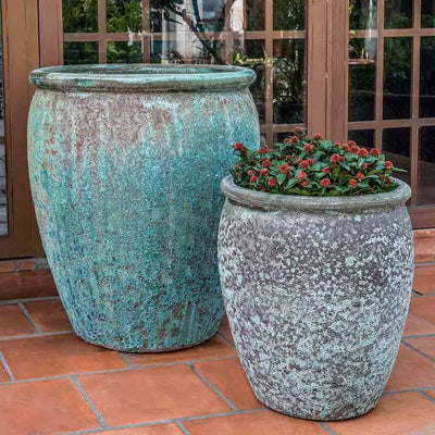 Campania International Paraiso Planter in Verdigris set of 2