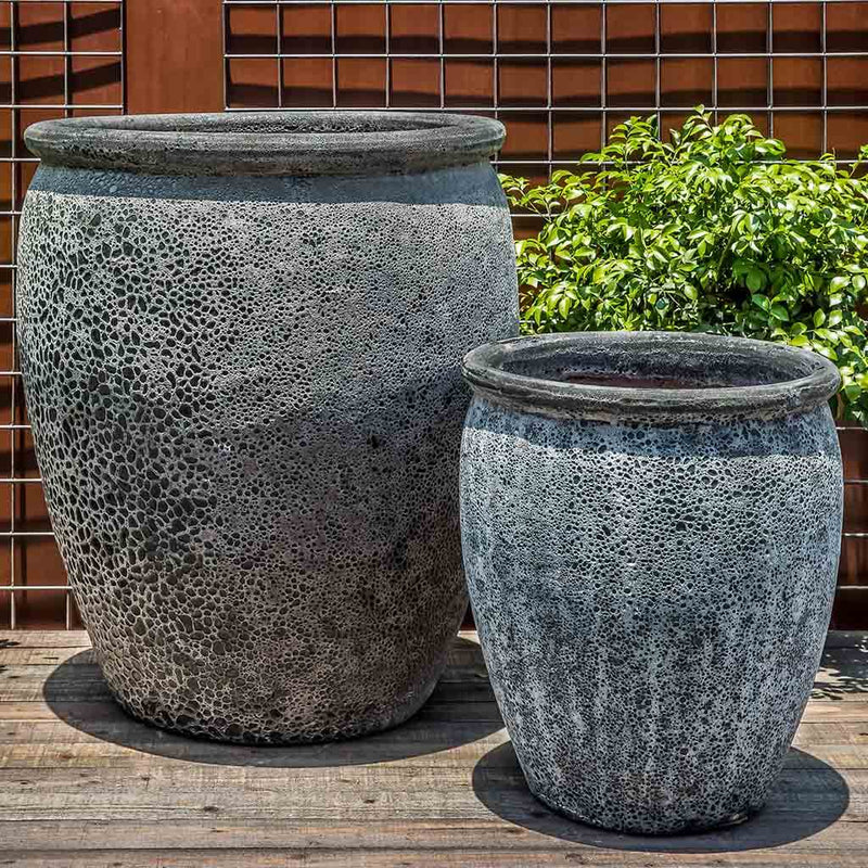 Campania International Paraiso Planter in Fossil Grey set of 2