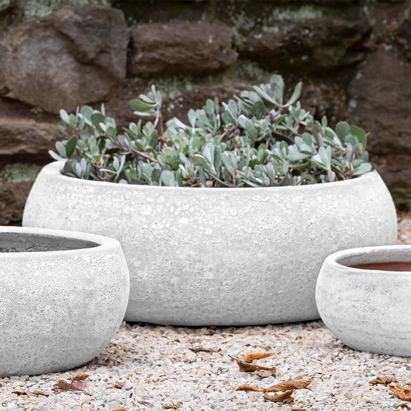 Campania International Zaha Planter in White Coral set of 3