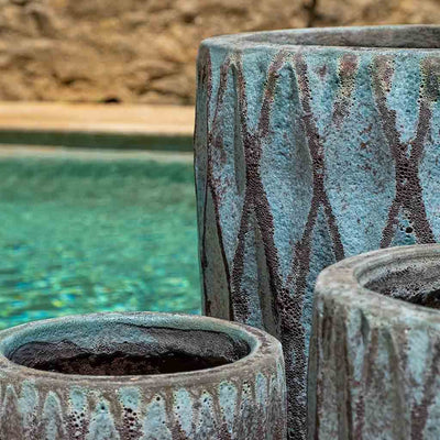 Campania International Tortona Planter in Verdigris set of 3