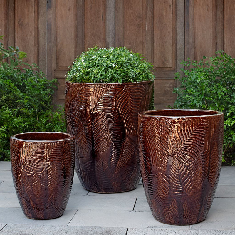 tall ceramic pots for plants Tropicale Tall Glazed Planter in Cognac