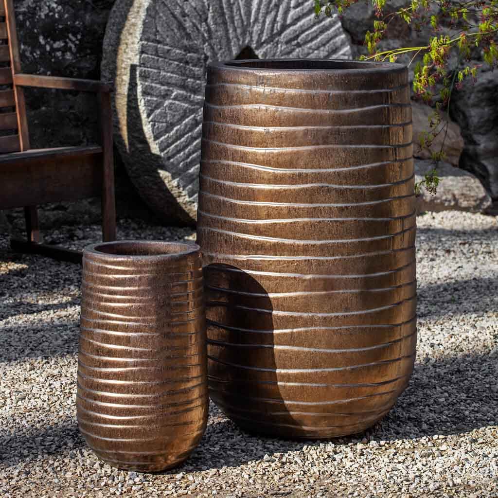 Campania International Ipanema Tall Planter in Bronze