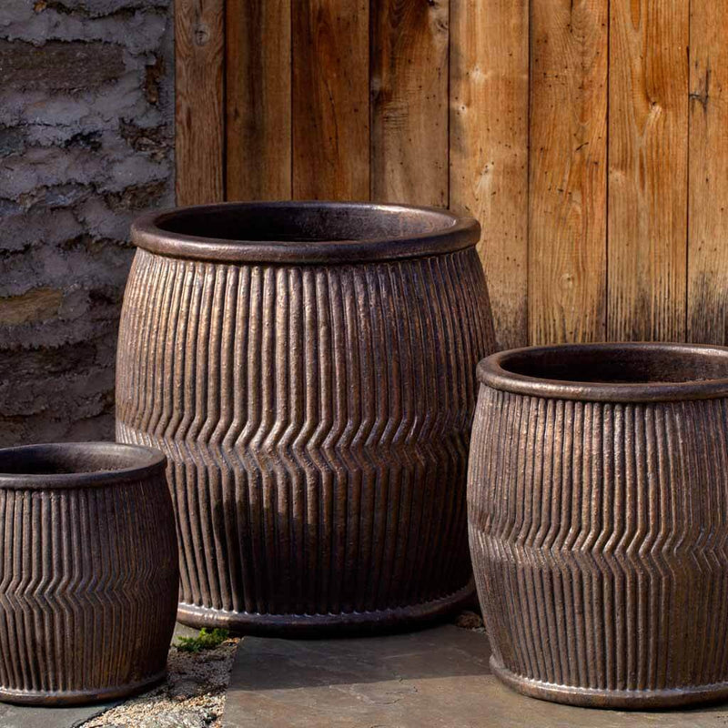 Campania International Rain Barrel in Bronze set of 3