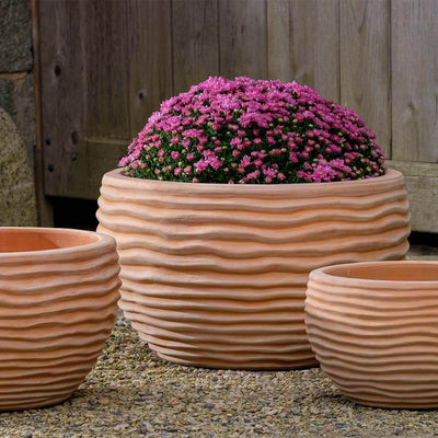 Campania International Nami Planter in Terra Cotta set of 3