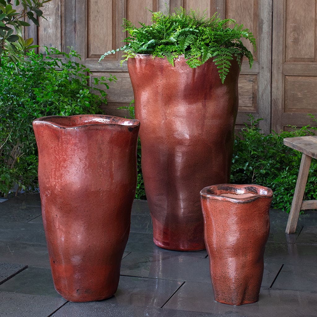 Campania International Foxglove Low Planter in Brunello Set