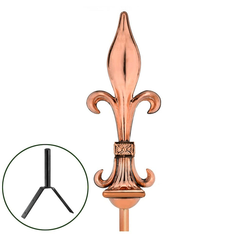 Good Directions Fleur-De-Lis Pure Copper Rooftop Finial with Roof Mount