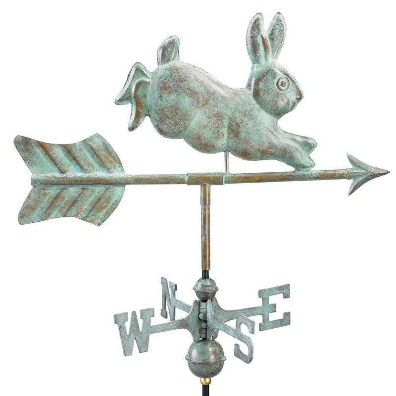 Good Directions Rabbit Garden Weathervane in Blue Verde Copper with Garden Pole