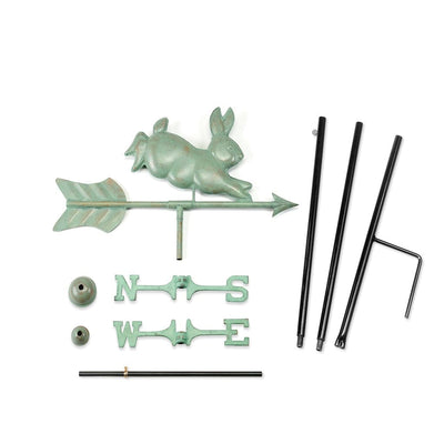 Good Directions Rabbit Garden Weathervane in Blue Verde Copper with Garden Pole