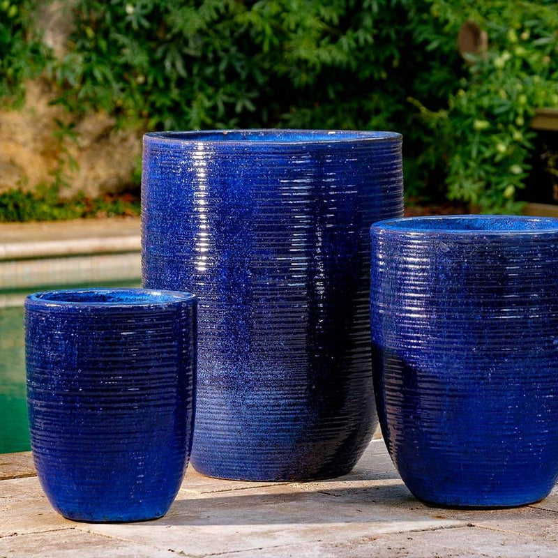 Campania International Riga Planter in Riviera Blue set of 3