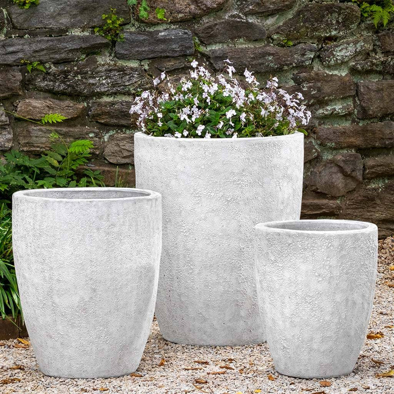 Campania International Trentino Planter in White Coral set of 3