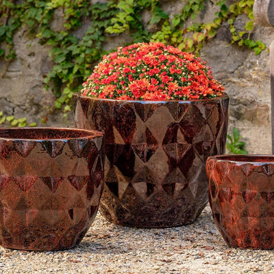 Campania International Castillon Planter in Bordeaux set of 3