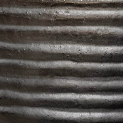 Campania International Round Ruffle Planter in Graphite set of 3