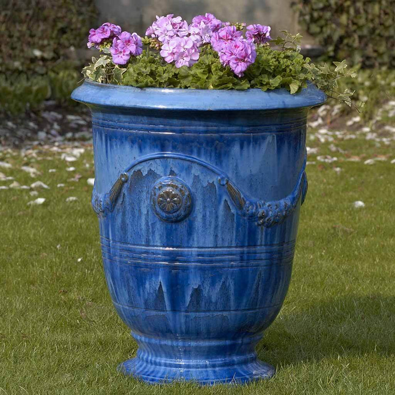 Campania International Anduze Urn in Riviera Blue set of 3