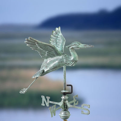 Good Directions Blue Heron Garden Weathervane in Blue Verde Copper with Garden Pole