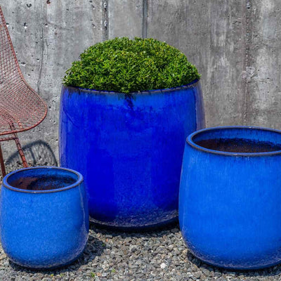 Campania International Potrero Planter in Riviera Blue set of 3