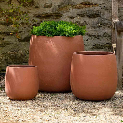 Campania International Potrero Planter in Terra Rosa set of 3