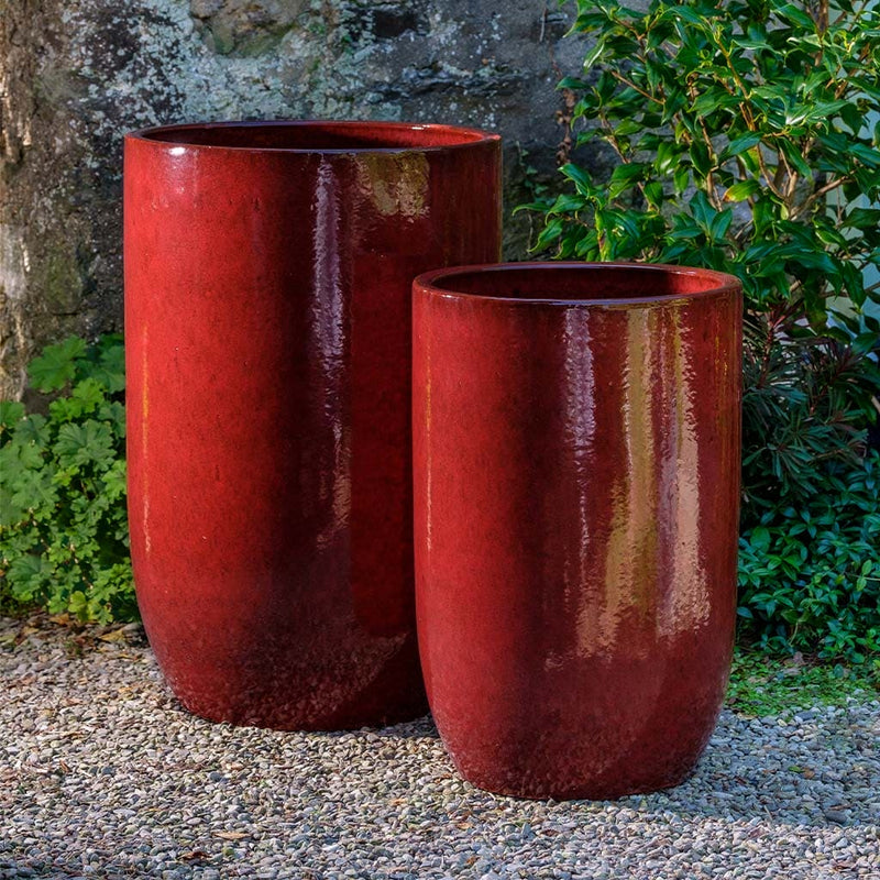 Campania International Cole Planter in Tropic Red set of 2