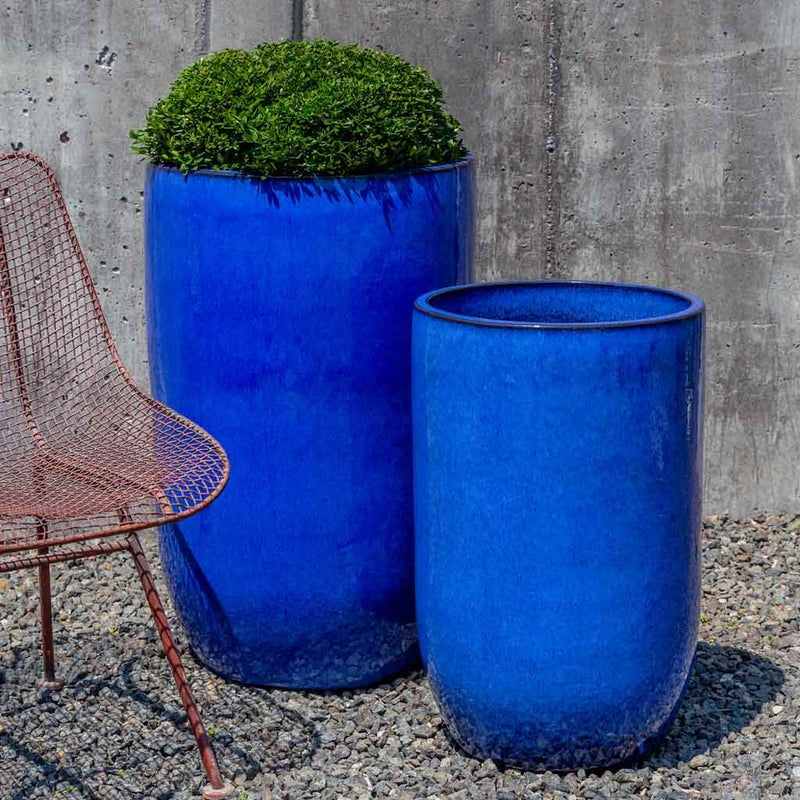 Campania International Cole Planter in Riviera Blue set of 2