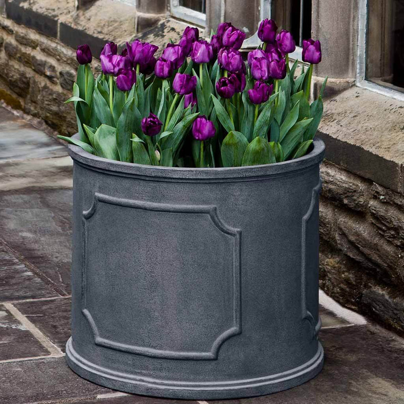 Campania International Portsmouth Round Medium Planter in Lead Lite