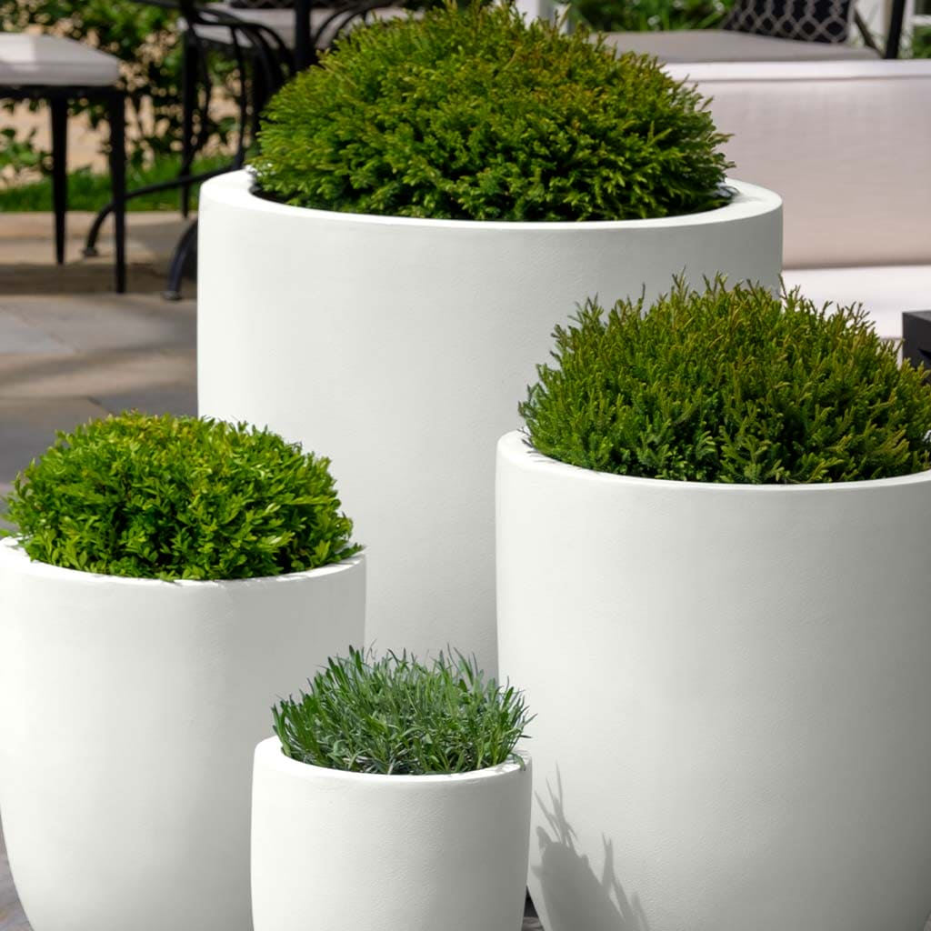 big planter pots outdoor Campania International Bradford Planter Chalk Lite / Large
