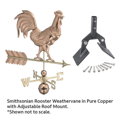 Good Directions Smithsonian Rooster Weathervane in Pure Copper