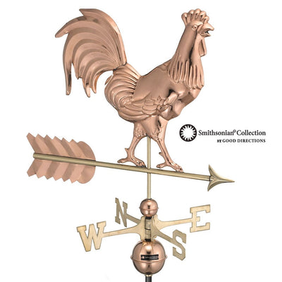 Good Directions Smithsonian Rooster Weathervane in Pure Copper